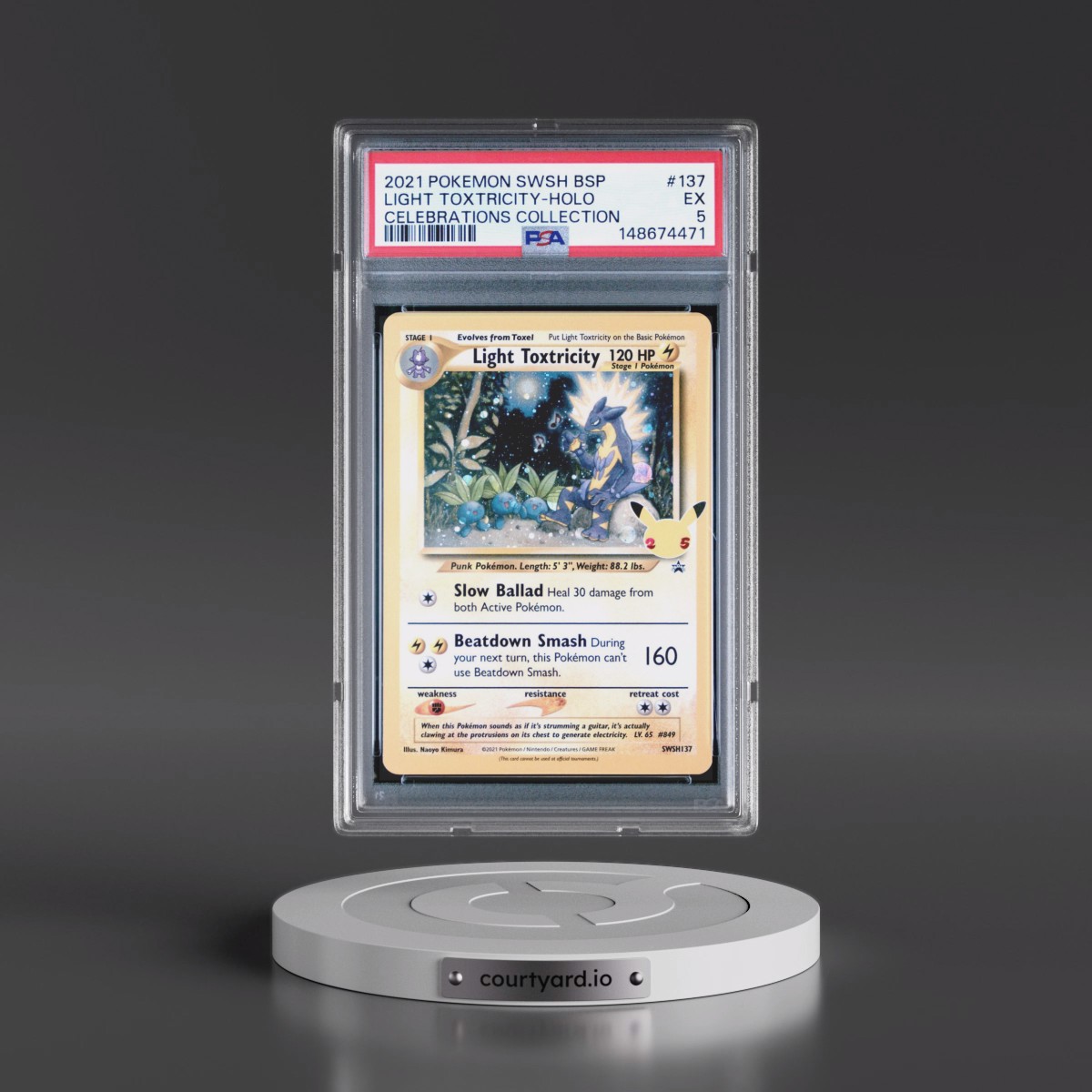 2021 Pokémon Swsh Black Star Promo #137 Light Toxtricity - Holo Celebrations Collection (PSA 5 EX)
