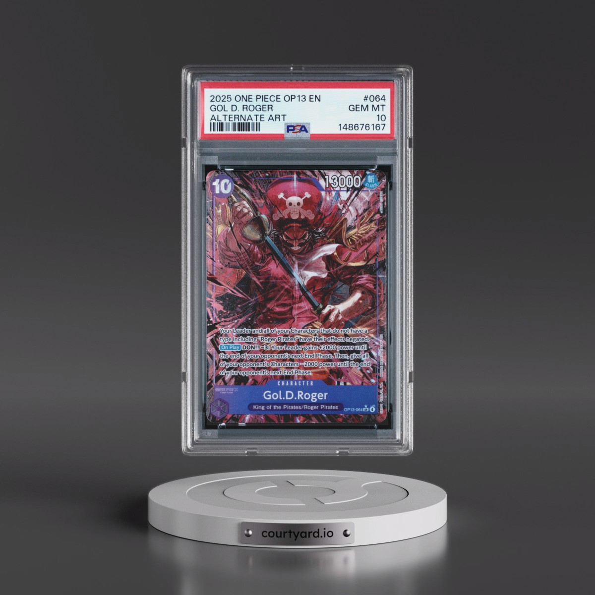 2025 One Piece OP13-Carrying on His Will #064 Gol D. Roger - Alternate Art (PSA 10 GEM MINT)