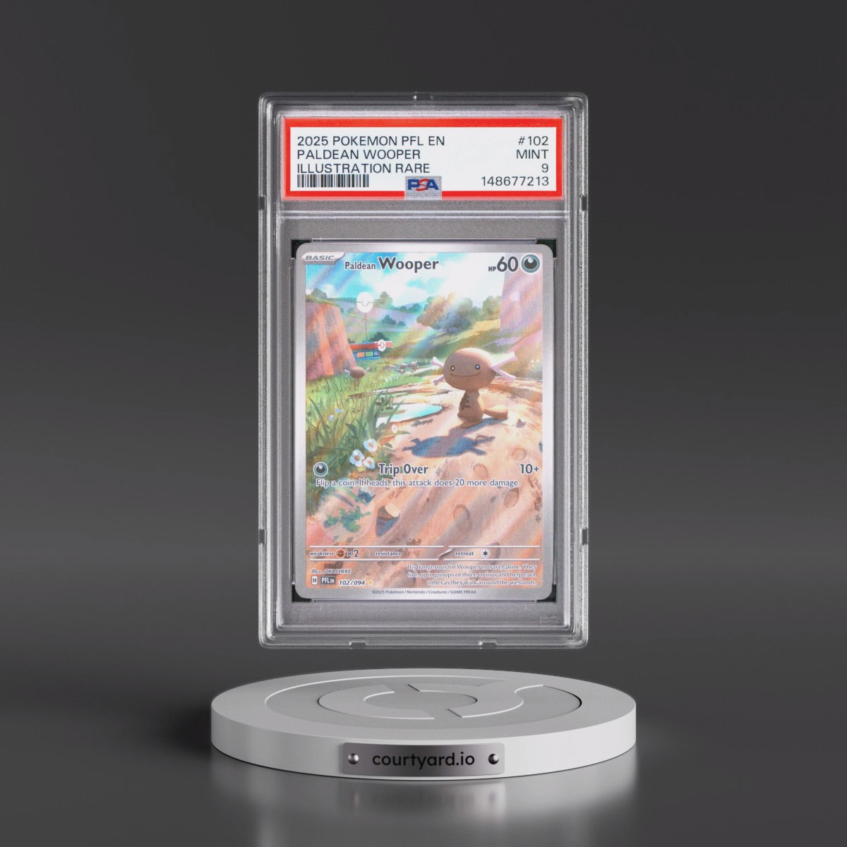 2025 Pokémon Pfl EN-Phantasmal Flames #102 Paldean Wooper - Illustration Rare (PSA 9 MINT)