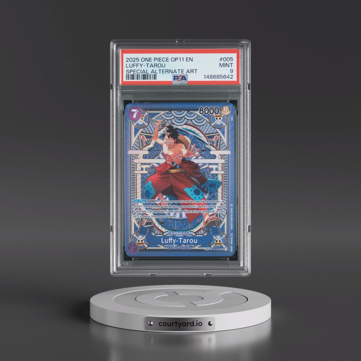 2025 One Piece OP11-A Fist of Divine Speed #005 Luffy-Tarou - Special Alternate Art (PSA 9 MINT)