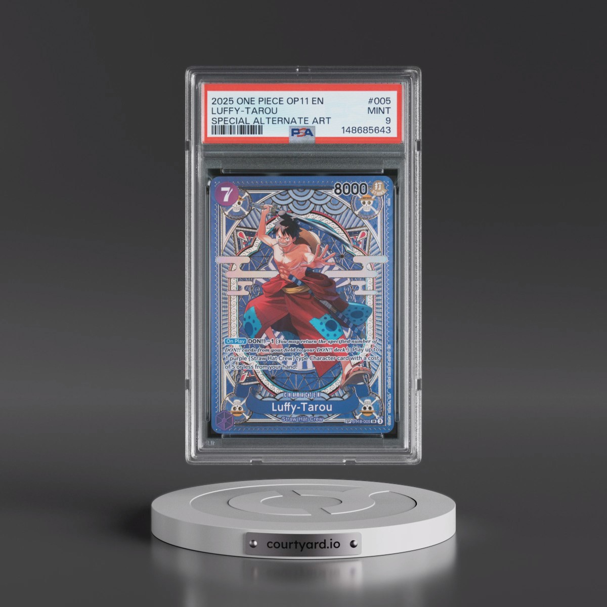 2025 One Piece OP11-A Fist of Divine Speed #005 Luffy-Tarou - Special Alternate Art (PSA 9 MINT)