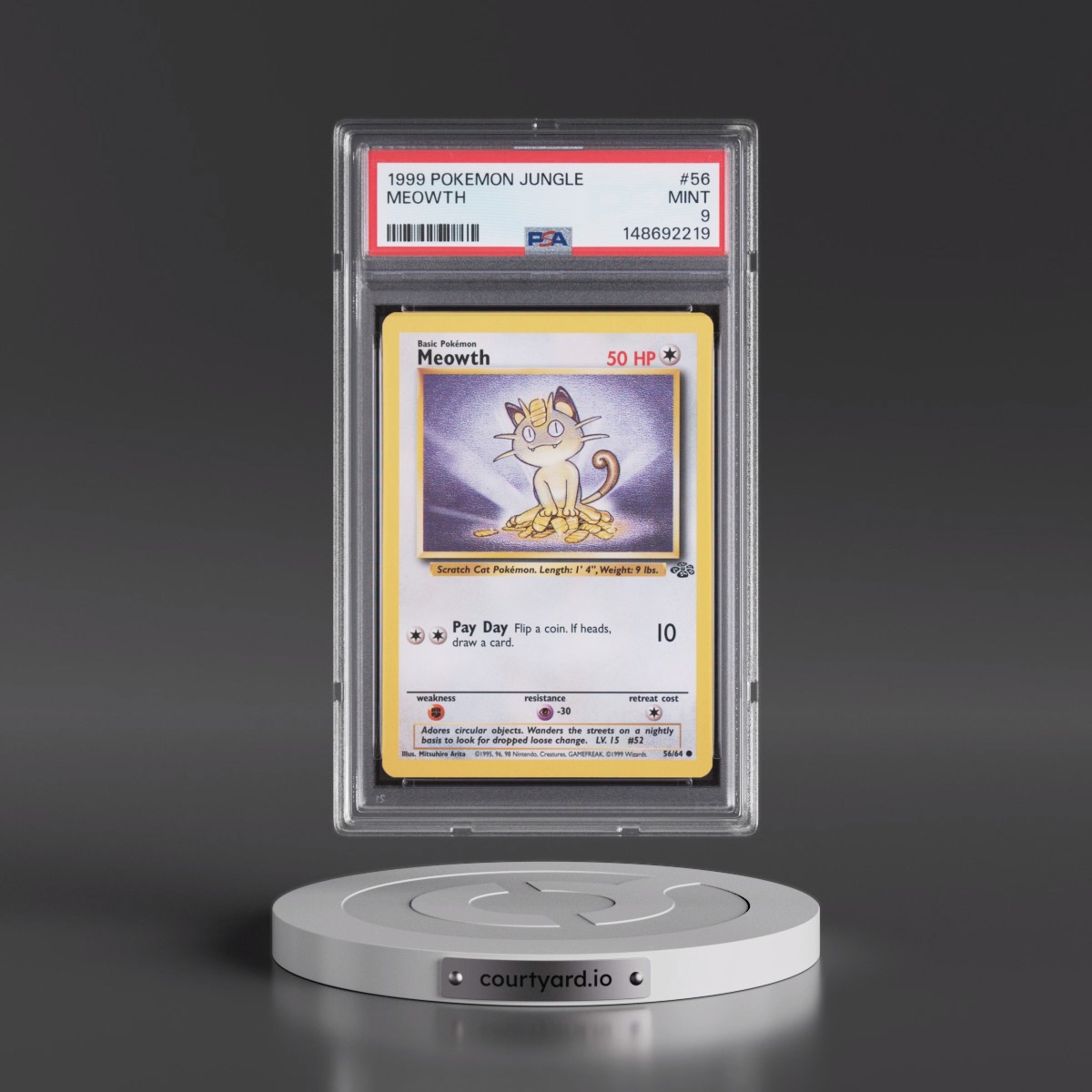 1999 Pokémon Jungle #56 Meowth (PSA 9 MINT)