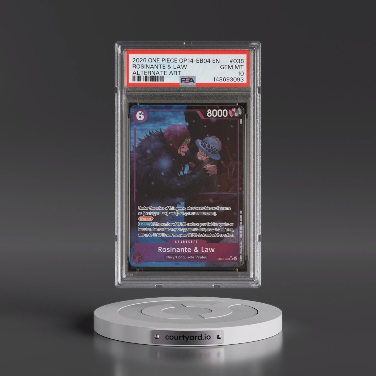 2026 One Piece OP14-EB04-the Azure Sea's Seven #038 Rosinante & Law - Alternate Art (PSA 10 GEM MINT)