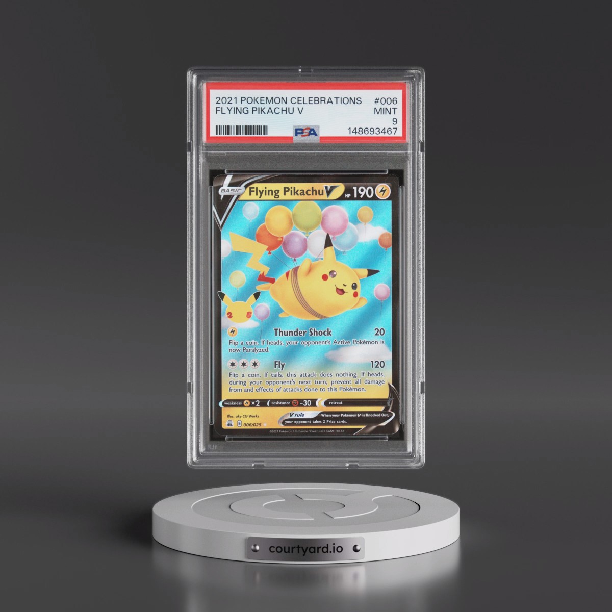 2021 Pokémon Celebrations #006 Flying Pikachu V - Holo (PSA 9 MINT)