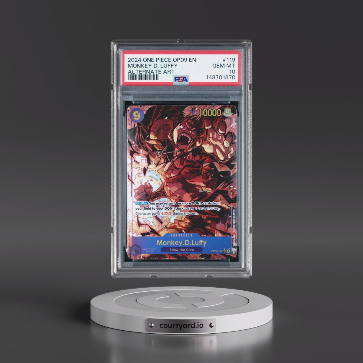 2024 One Piece OP09-Emperors in the New World Monkey D. Luffy - Alternate Art #119 PSA 10