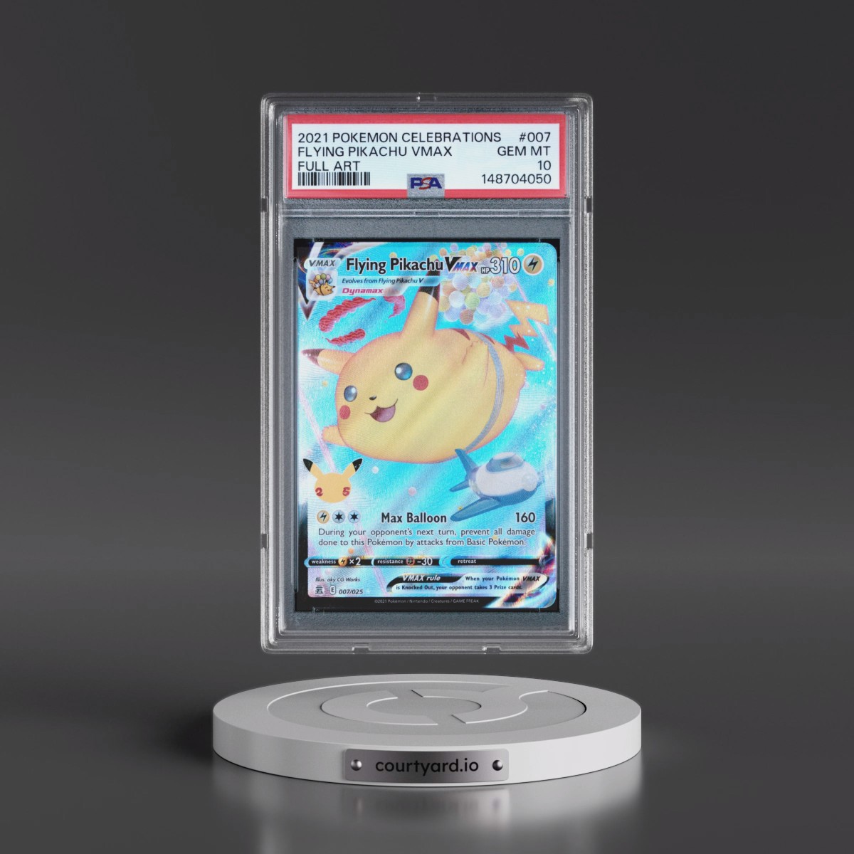 2021 Pokémon Celebrations #007 Flying Pikachu Vmax - Full Art (PSA 10 GEM MINT)