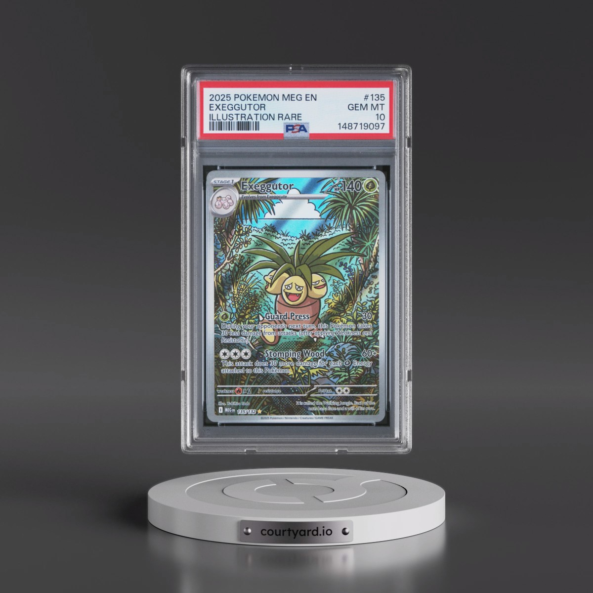 2025 Pokémon Meg EN-Mega Evolution #135 Exeggutor - Illustration Rare (PSA 10 GEM MINT)