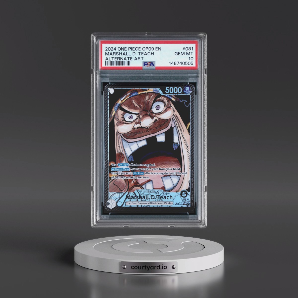 2024 One Piece OP09-Emperors in the New World #081 Marshall D. Teach - Alternate Art (PSA 10 GEM MINT)