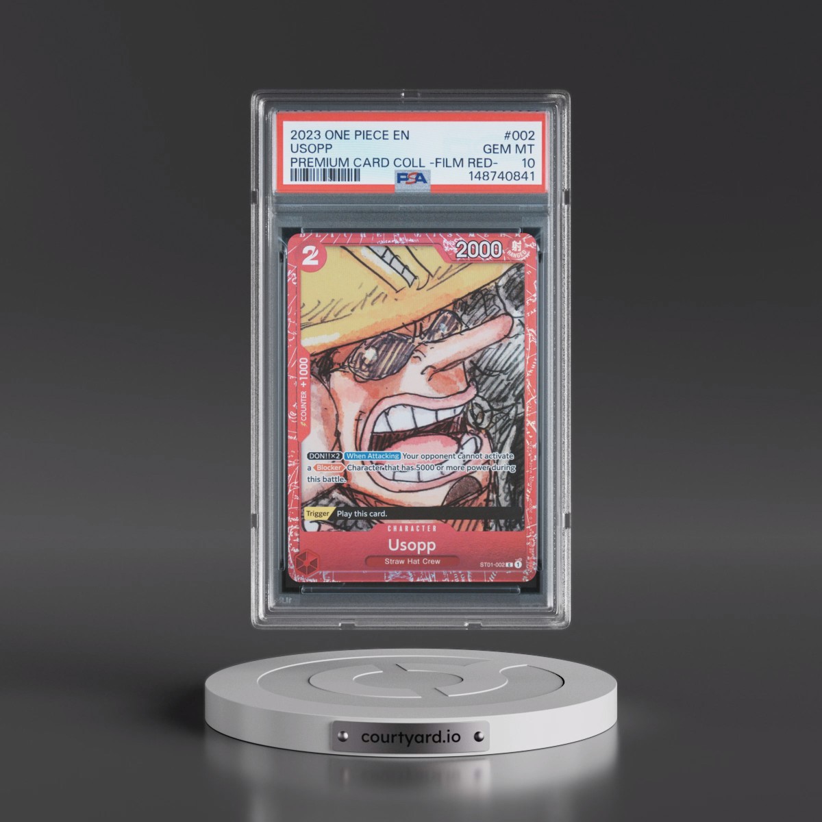 2023 One Piece Premium Card Collection -One Piece Film Red #002 Usopp (PSA 10 GEM MINT)