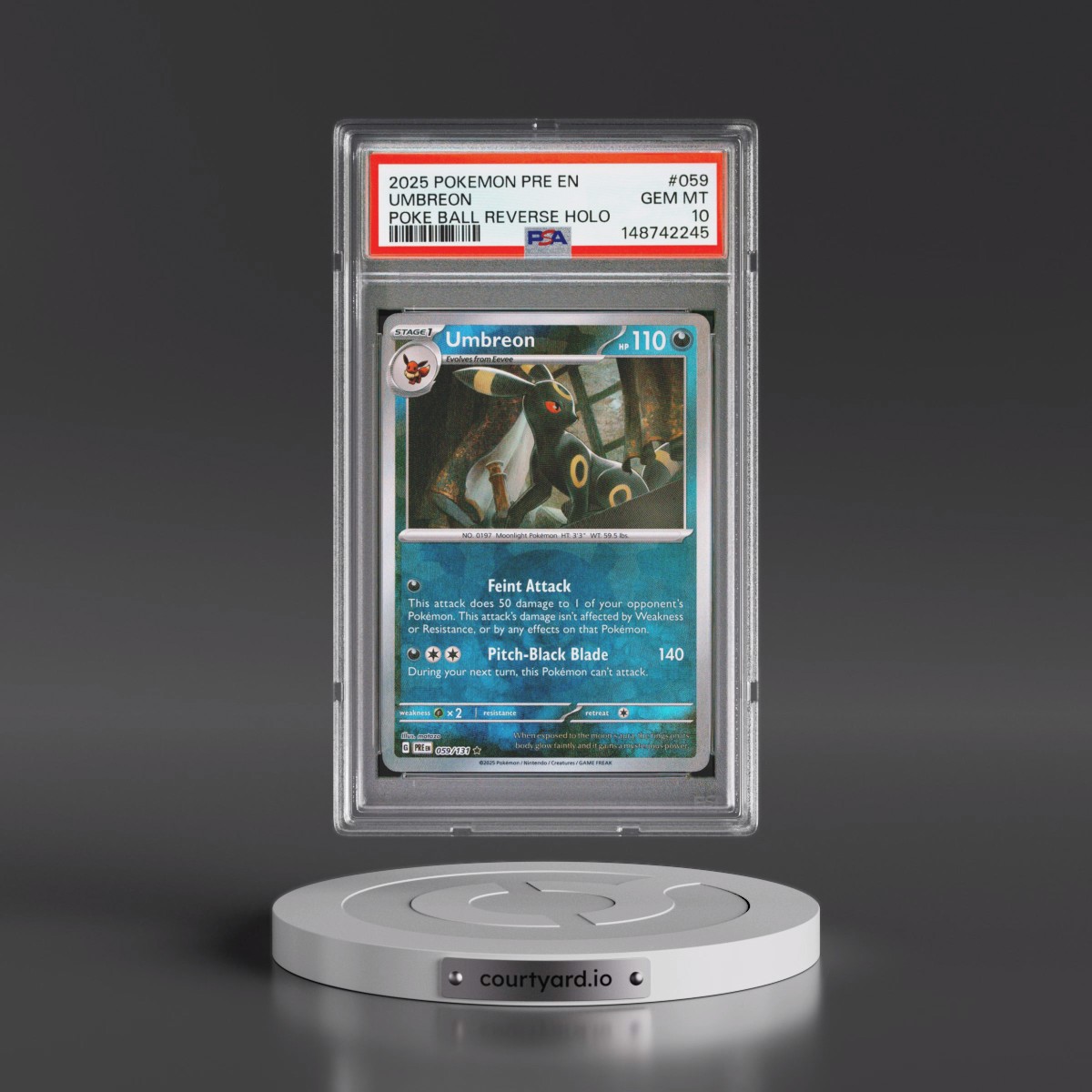 2025 Pokémon Pre EN-Prismatic Evolutions #059 Umbreon - Reverse Holo Poke Ball (PSA 10 GEM MINT)