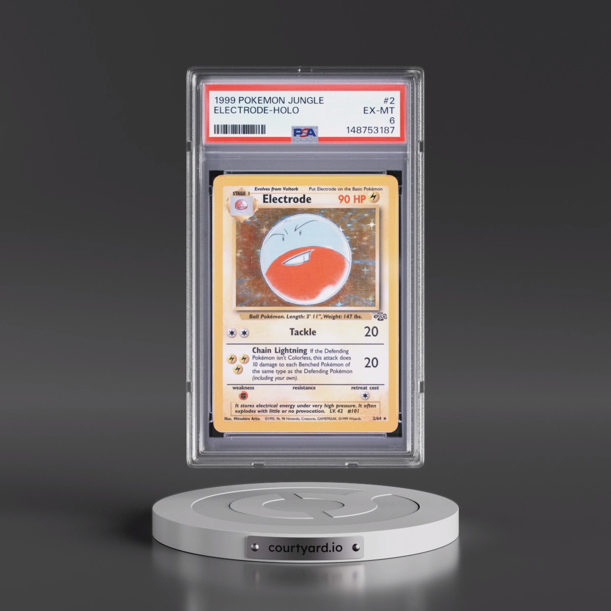 1999 Pokémon Jungle #2 Electrode - Holo (PSA 6 EX-MT)