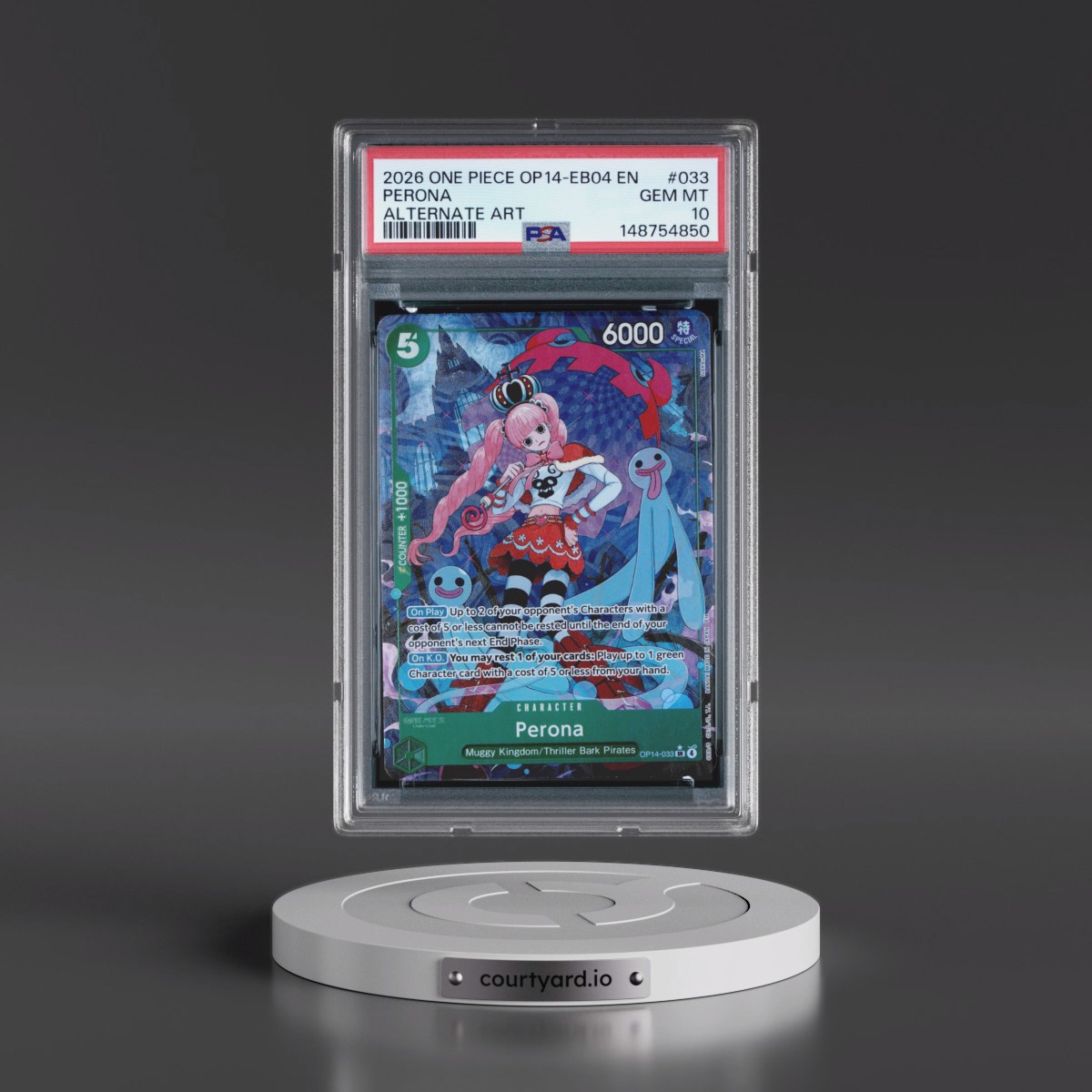 2026 One Piece OP14-EB04-the Azure Sea's Seven #033 Perona - Alternate Art (PSA 10 GEM MINT)