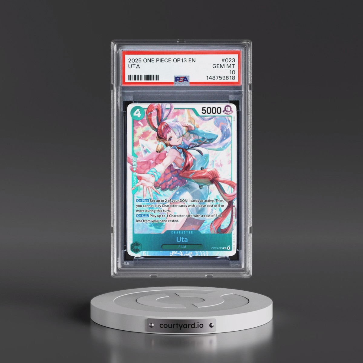2025 One Piece OP13-Carrying on His Will #023 Uta (PSA 10 GEM MINT)