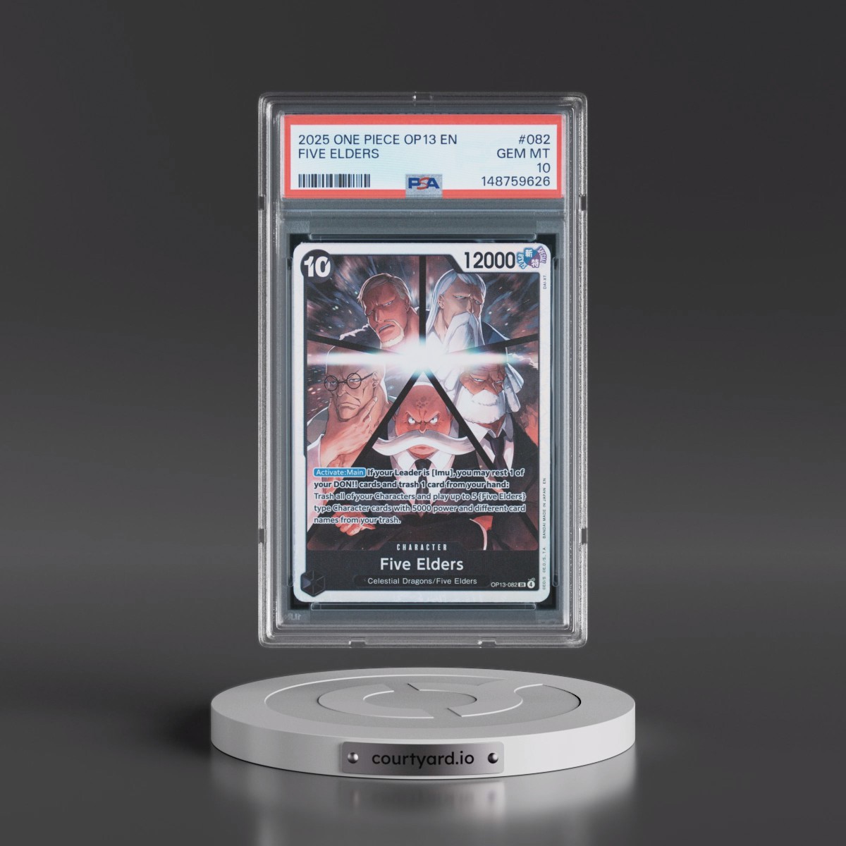2025 One Piece OP13-Carrying on His Will #082 Five Elders (PSA 10 GEM MINT)