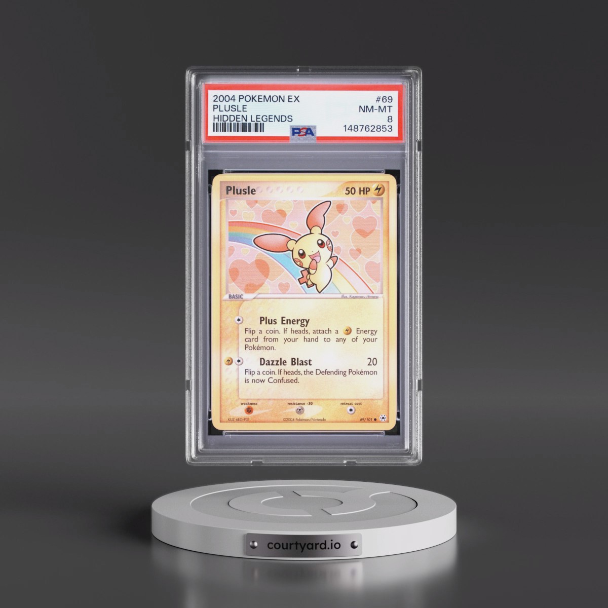 2004 Pokémon EX Hidden Legends #69 Plusle (PSA 8 NM-MT)