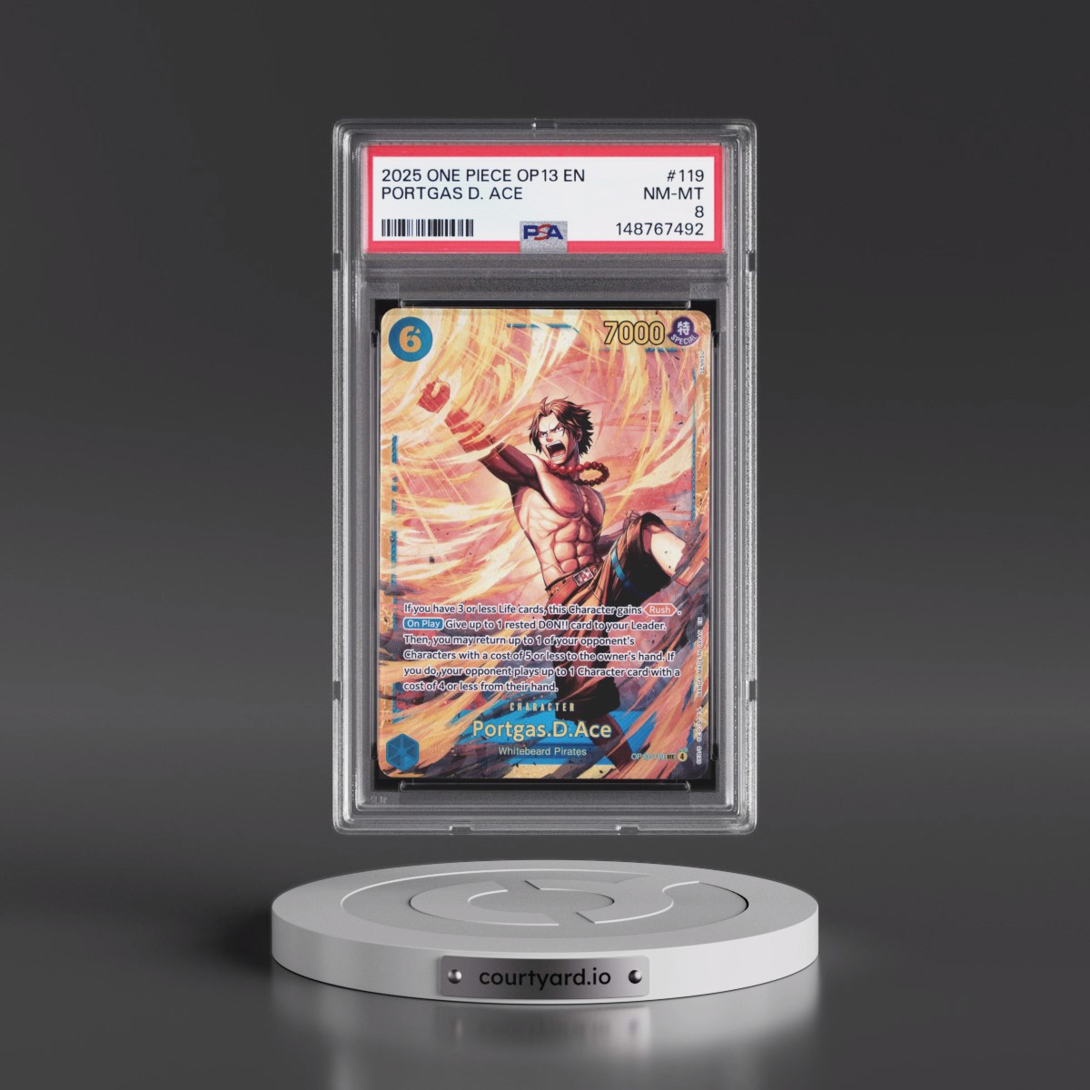 2025 One Piece OP13-Carrying on His Will #119 Portgas D. Ace (PSA 8 NM-MT)