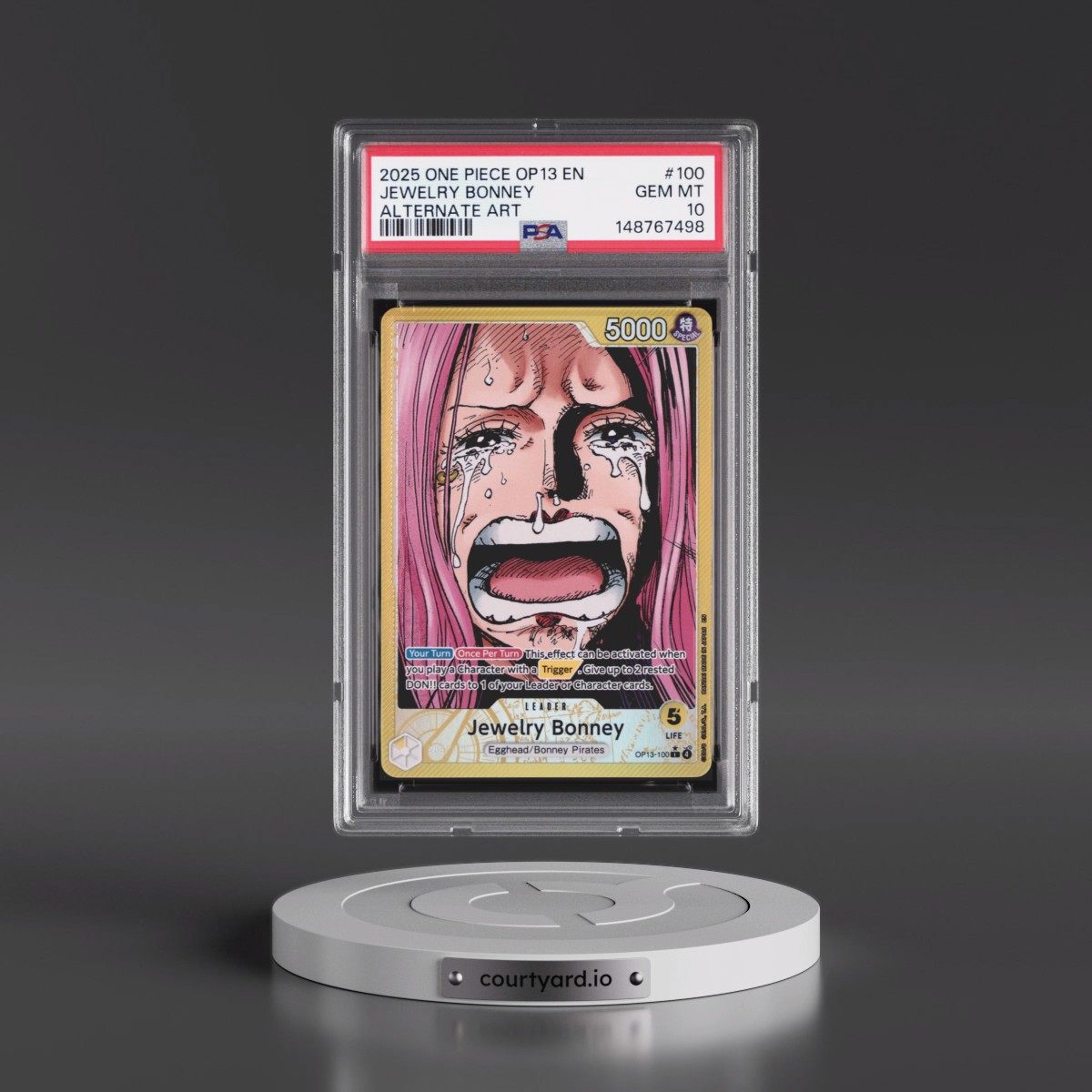 2025 One Piece OP13-Carrying on His Will #100 Jewelry Bonney - Alternate Art (PSA 10 GEM MINT)