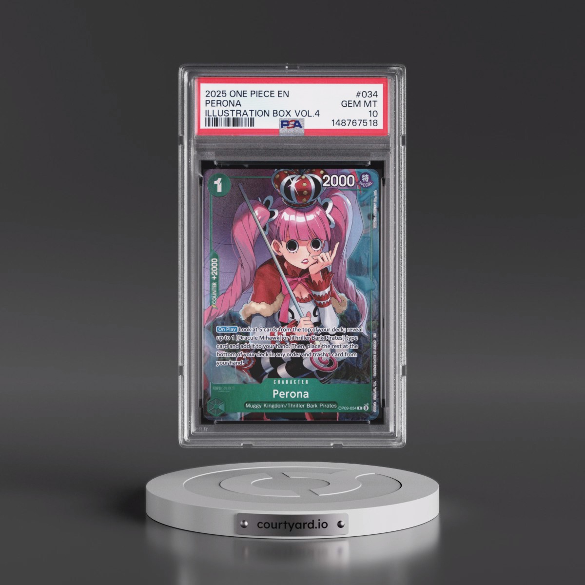 2025 One Piece Promos #034 Perona - Illustration Box Vol.4 (PSA 10 GEM MINT)