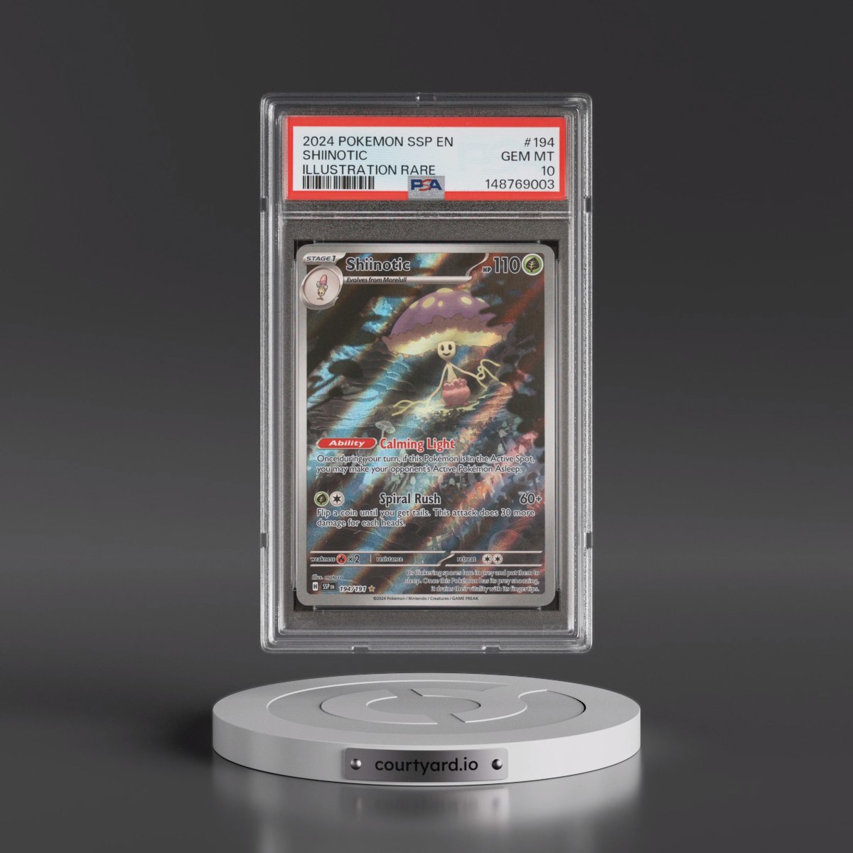 2024 Pokémon Ssp EN-Surging Sparks #194 Shiinotic - Illustration Rare (PSA 10 GEM MINT)