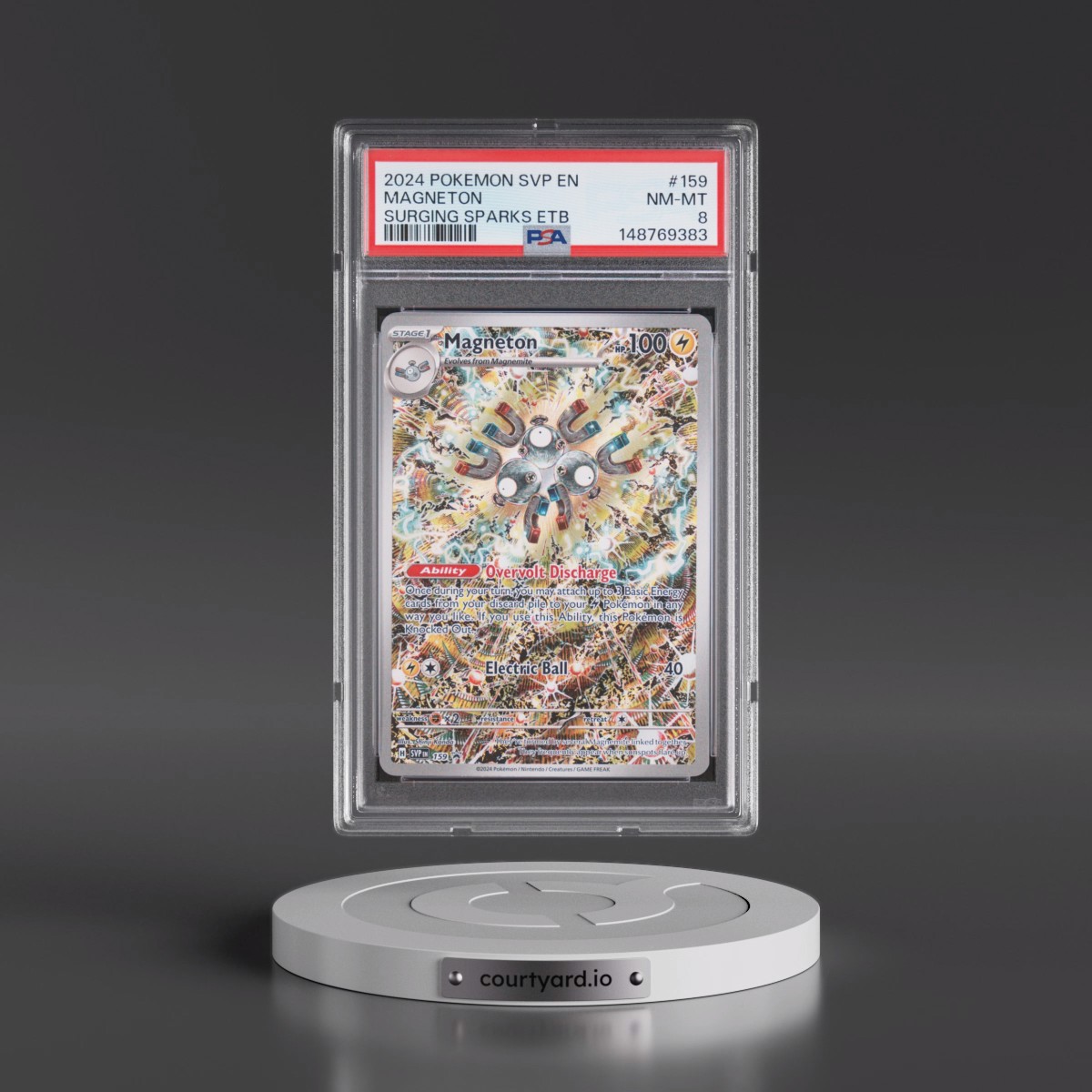 2024 Pokémon Svp EN-SV Black Star Promo #159 Magneton - Surging Sparks Elite Trainer Box (PSA 8 NM-MT)