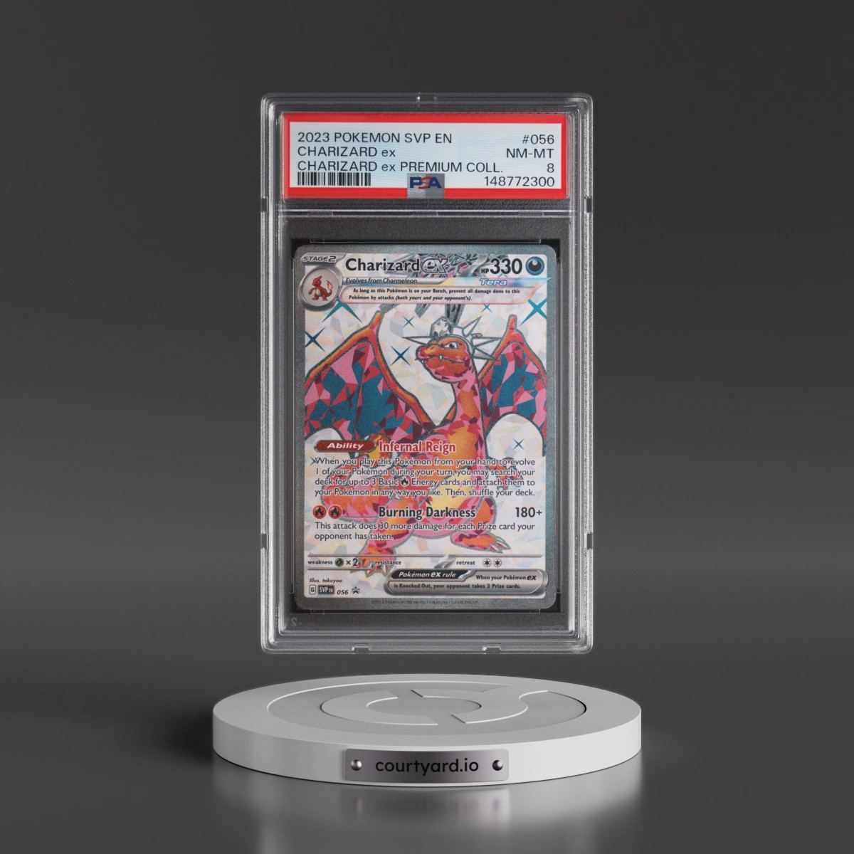 2023 Pokémon Svp EN-SV Black Star Promo #056 Charizard EX - Holo Charizard EX Premium Collection (PSA 8 NM-MT)