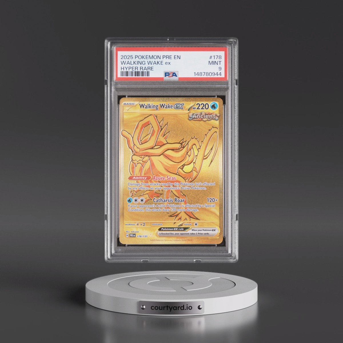 2025 Pokémon Pre EN-Prismatic Evolutions #178 Walking Wake EX - Holo Hyper Rare (PSA 9 MINT)