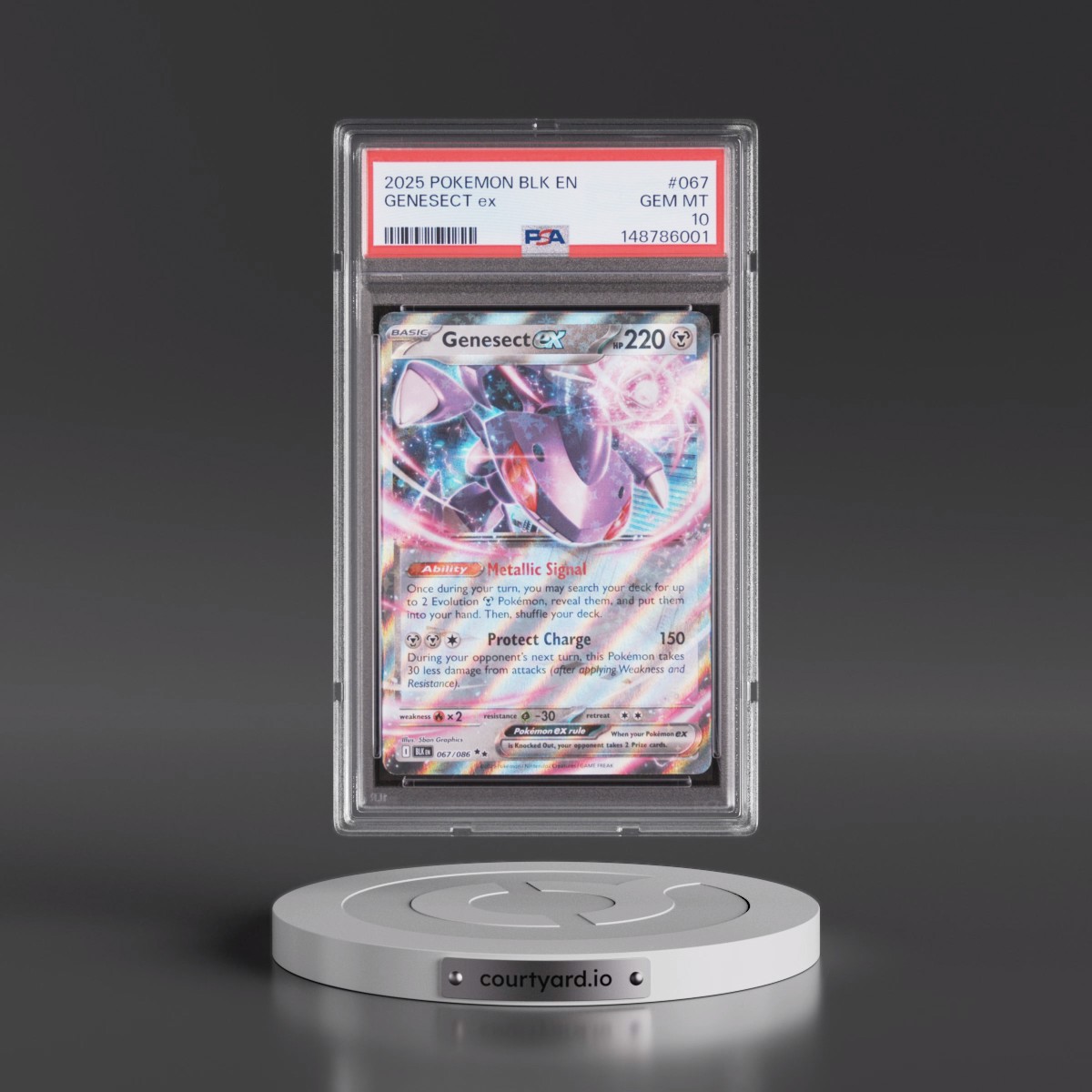 2025 Pokémon Blk EN-Black Bolt #067 Genesect EX - Holo (PSA 10 GEM MINT)