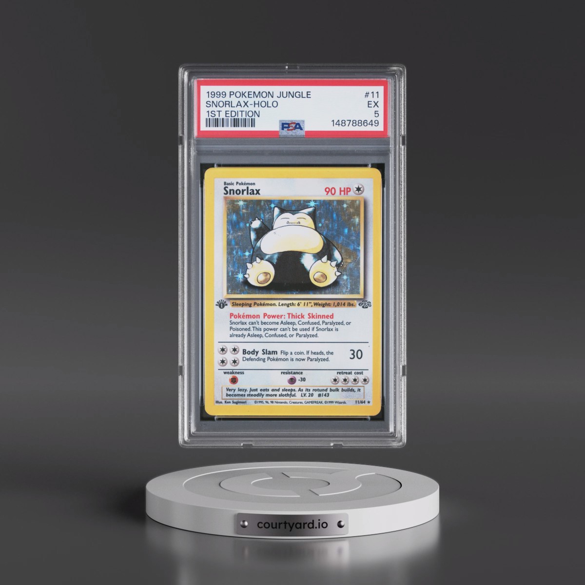 1999 Pokémon Jungle #11 Snorlax - 1st Edition Holo (PSA 5 EX)