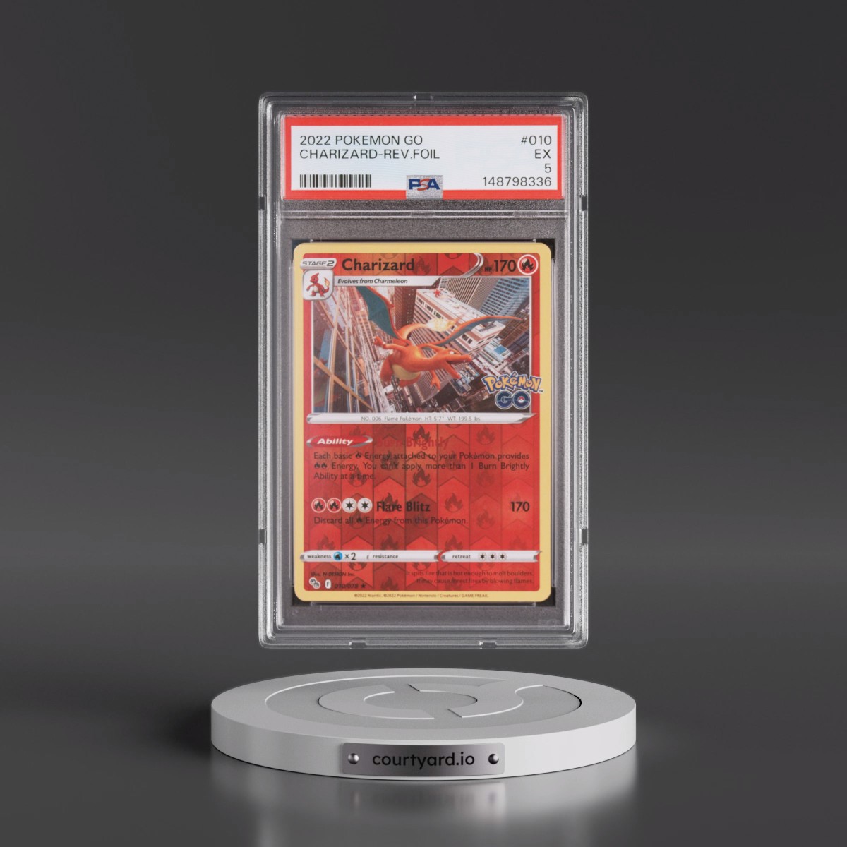 2022 Pokémon Go #010 Charizard - Reverse Foil (PSA 5 EX)