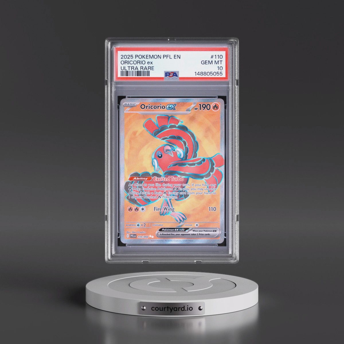 2025 Pokémon Pfl EN-Phantasmal Flames #110 Oricorio EX - Holo Ultra Rare (PSA 10 GEM MINT)