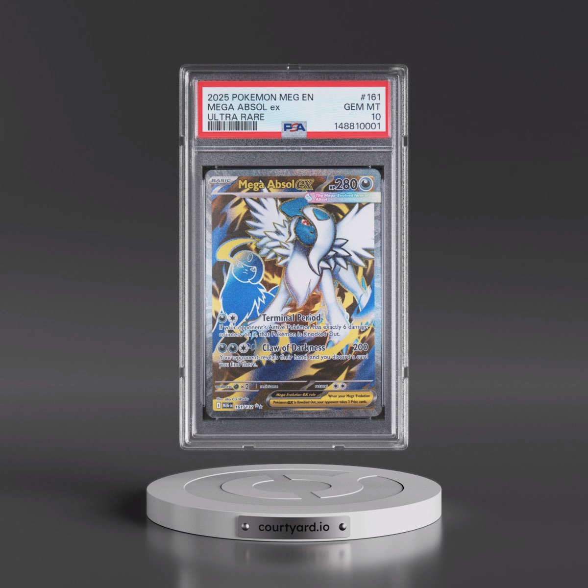 2025 Pokémon Meg EN-Mega Evolution #161 Mega Absol EX - Holo Ultra Rare (PSA 10 GEM MINT)