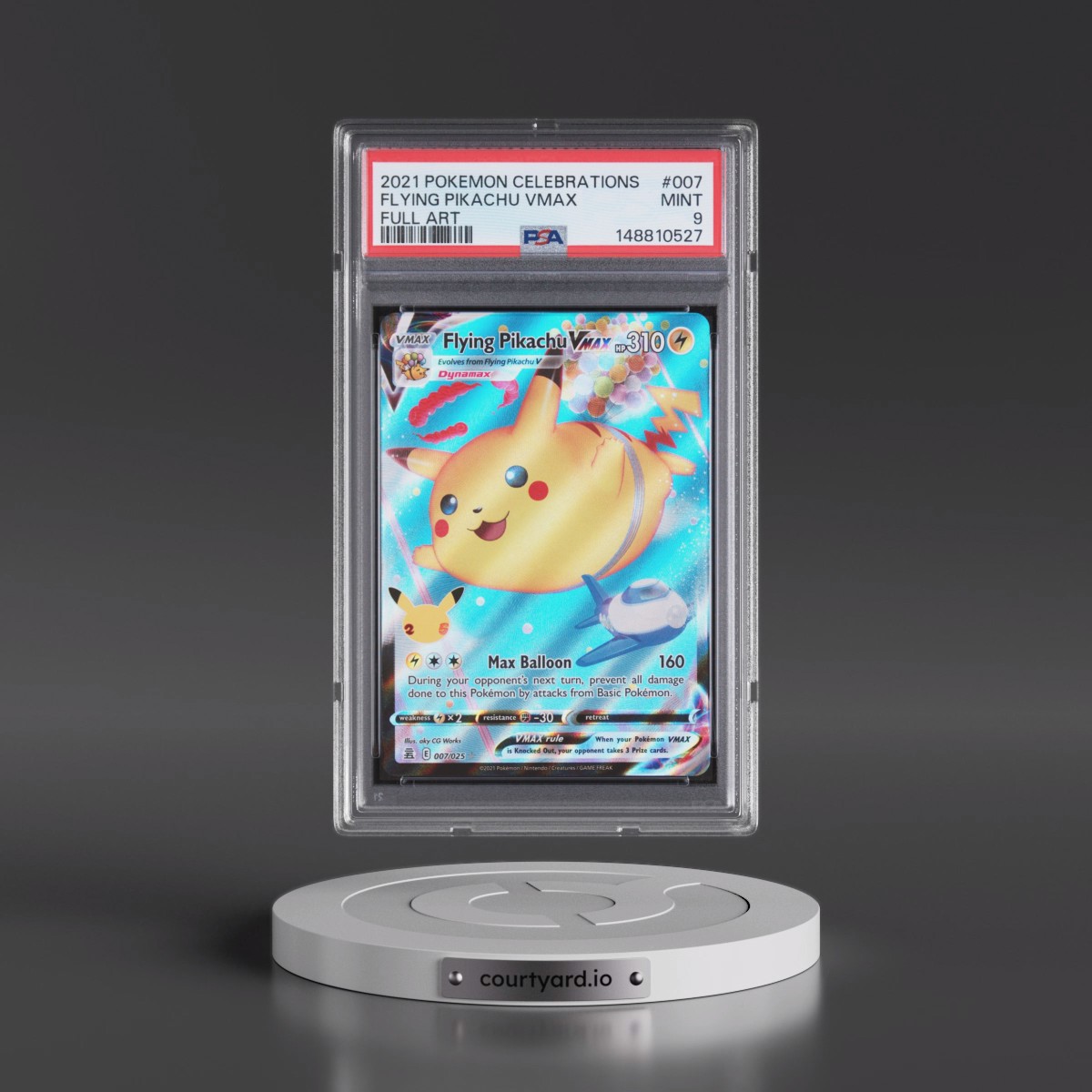 2021 Pokémon Celebrations #007 Flying Pikachu Vmax - Full Art (PSA 9 MINT)