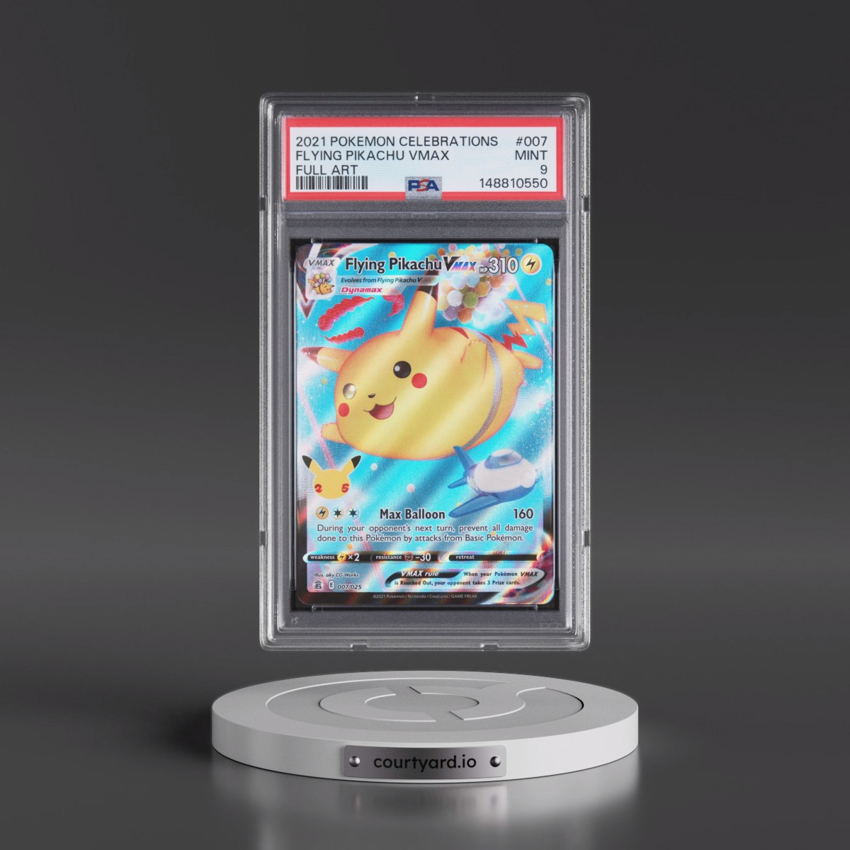 2021 Pokémon Celebrations #007 Flying Pikachu Vmax - Full Art (PSA 9 MINT)
