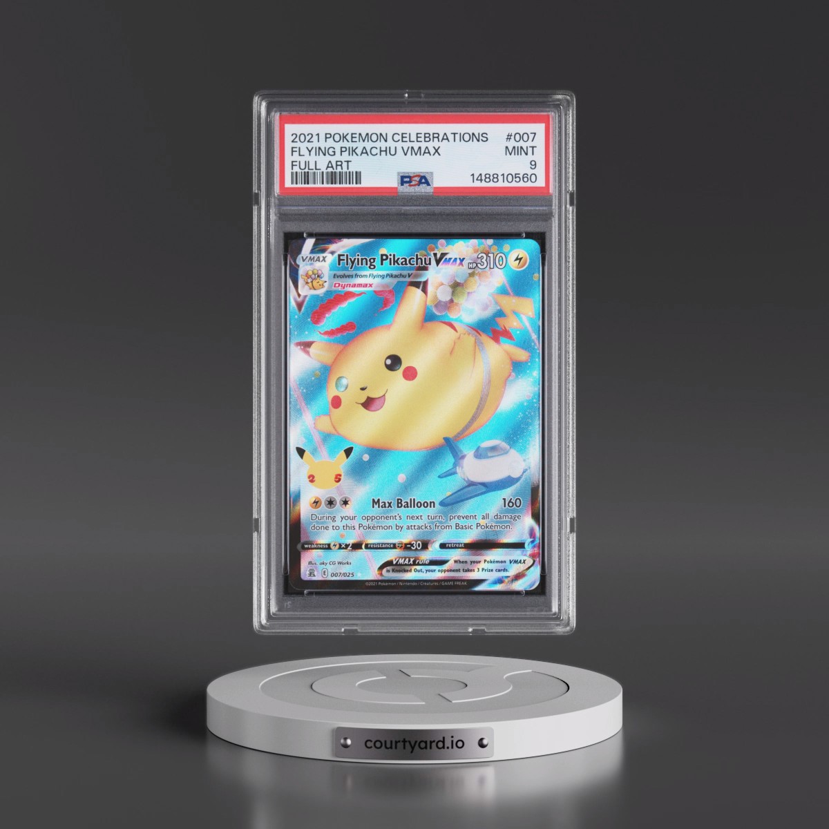 2021 Pokémon Celebrations #007 Flying Pikachu Vmax - Full Art (PSA 9 MINT)
