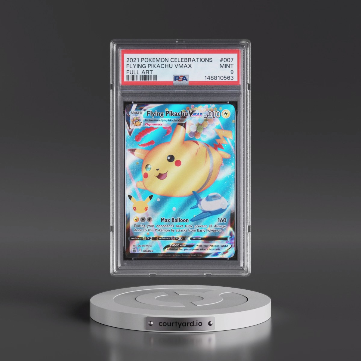 2021 Pokémon Celebrations #007 Flying Pikachu Vmax - Full Art (PSA 9 MINT)