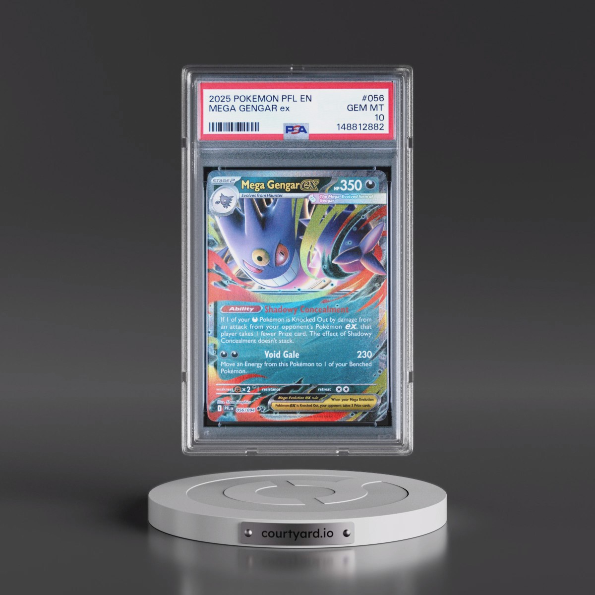 2025 Pokémon Pfl EN-Phantasmal Flames #056 Mega Gengar EX - Holo (PSA 10 GEM MINT)