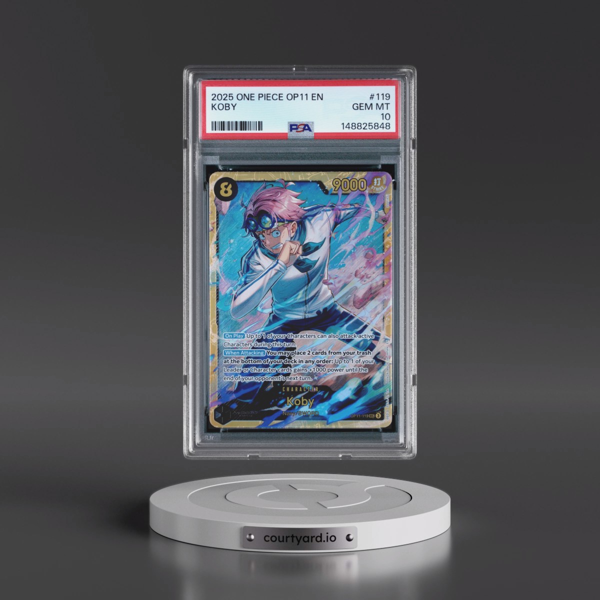 2025 One Piece OP11-A Fist of Divine Speed #119 Koby (PSA 10 GEM MINT)
