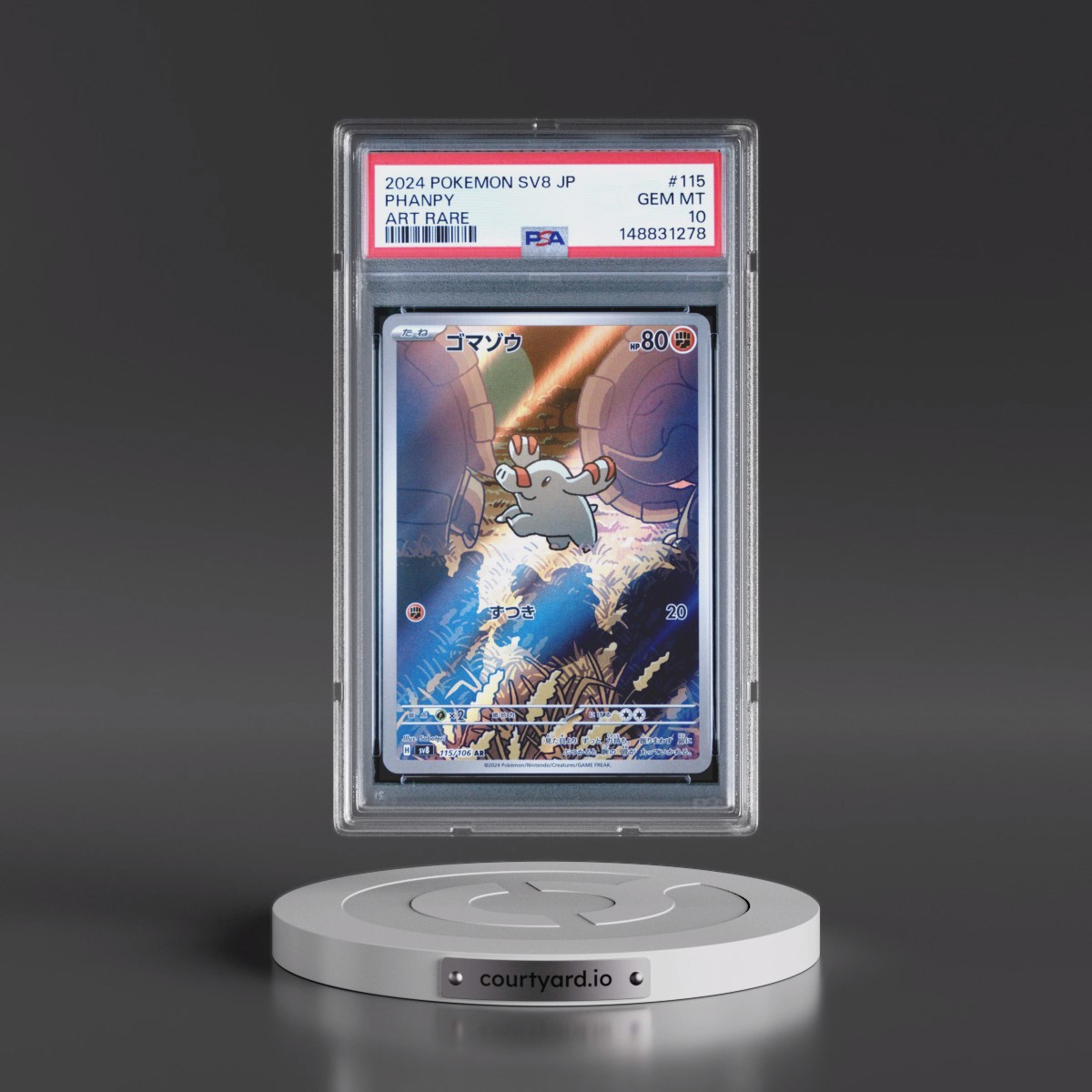 2024 Pokémon SV8-Super Electric Breaker #115 Phanpy - Art Rare (PSA 10 GEM MINT)