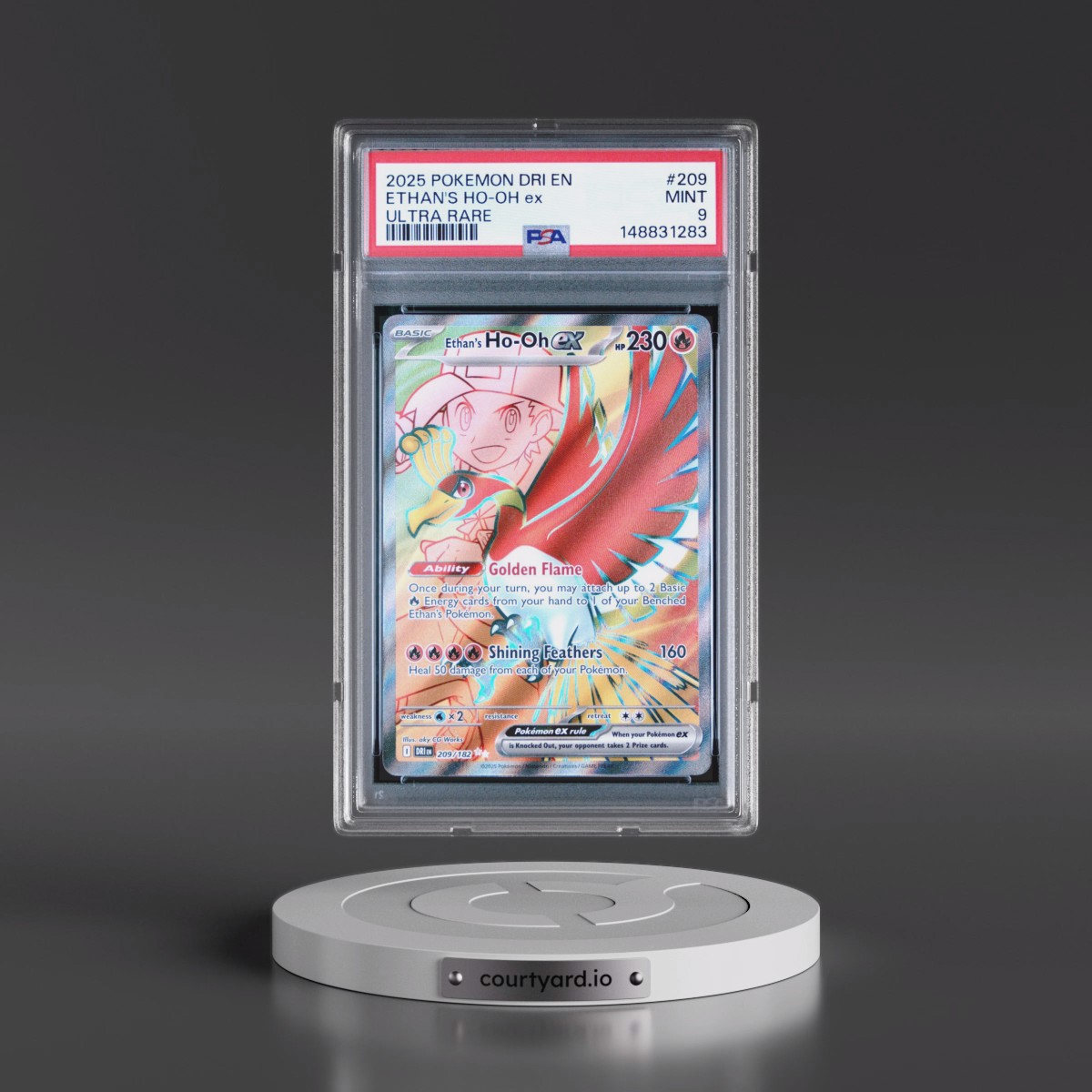 2025 Pokémon Dri EN-Destined Rivals #209 Ethan's HO-Oh EX - Holo Ultra Rare (PSA 9 MINT)