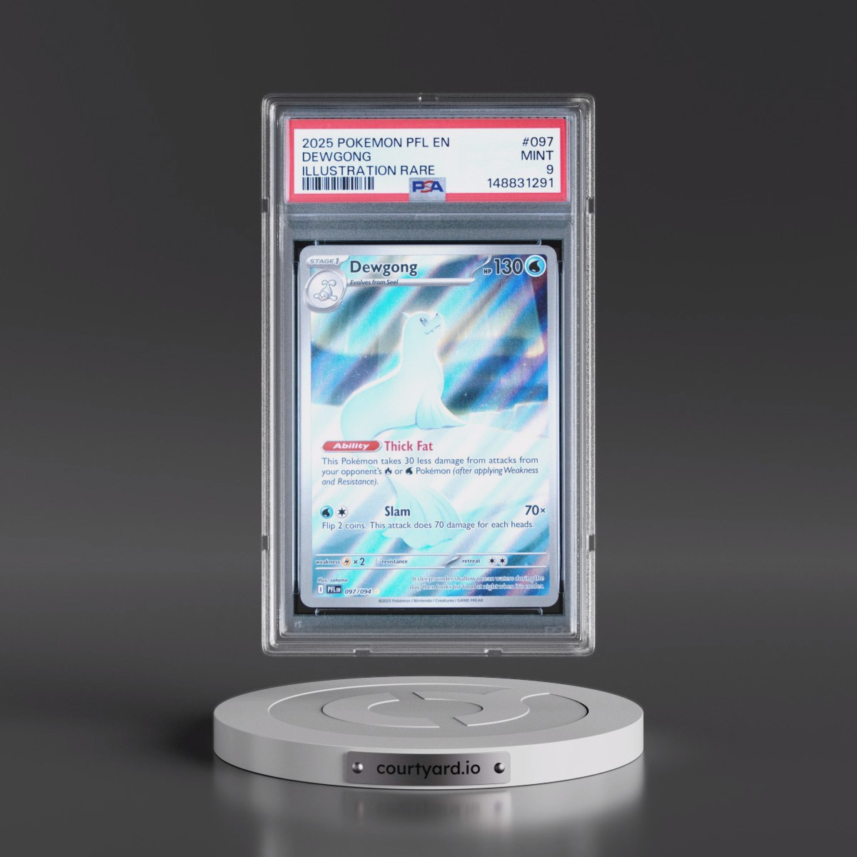 2025 Pokémon Pfl EN-Phantasmal Flames #097 Dewgong - Illustration Rare (PSA 9 MINT)
