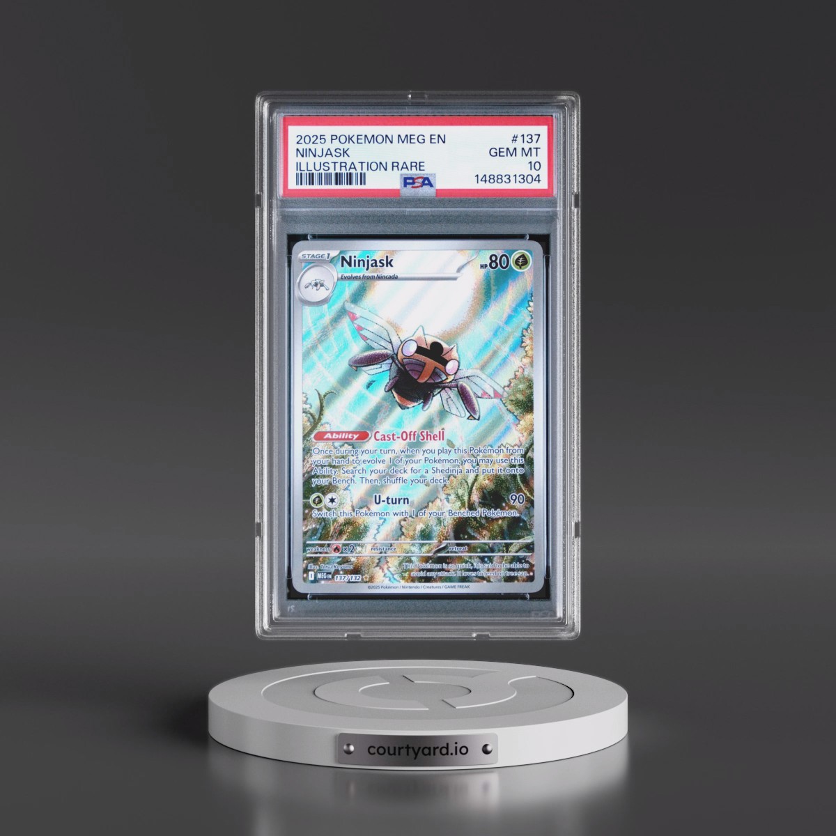 2025 Pokémon Meg EN-Mega Evolution #137 Ninjask - Illustration Rare (PSA 10 GEM MINT)