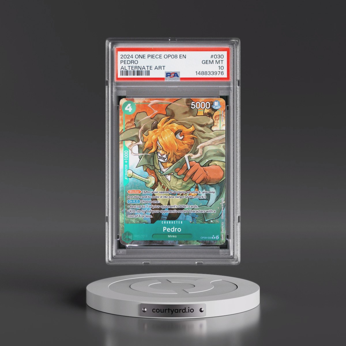 2024 One Piece OP08-Two Legends #030 Pedro - Alternate Art (PSA 10 GEM MINT)