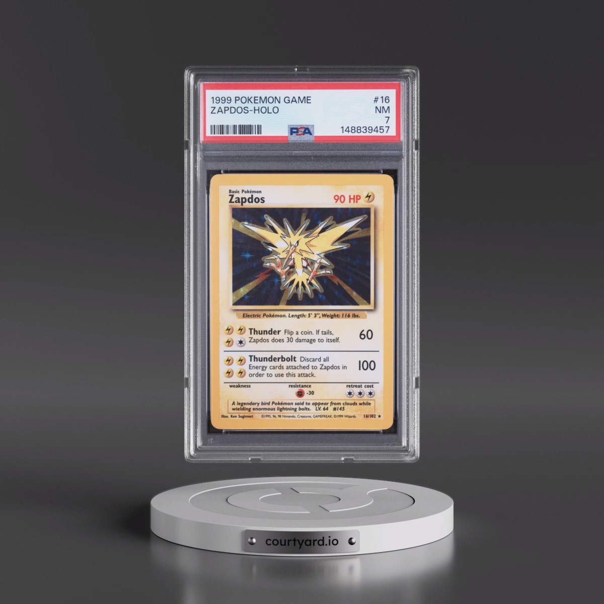 1999 Pokémon Game #16 Zapdos - Holo (PSA 7 NM)