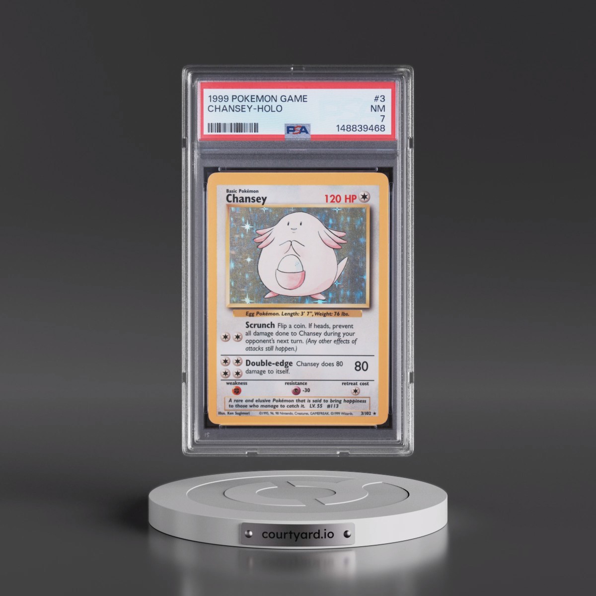 1999 Pokémon Game #3 Chansey - Holo (PSA 7 NM)