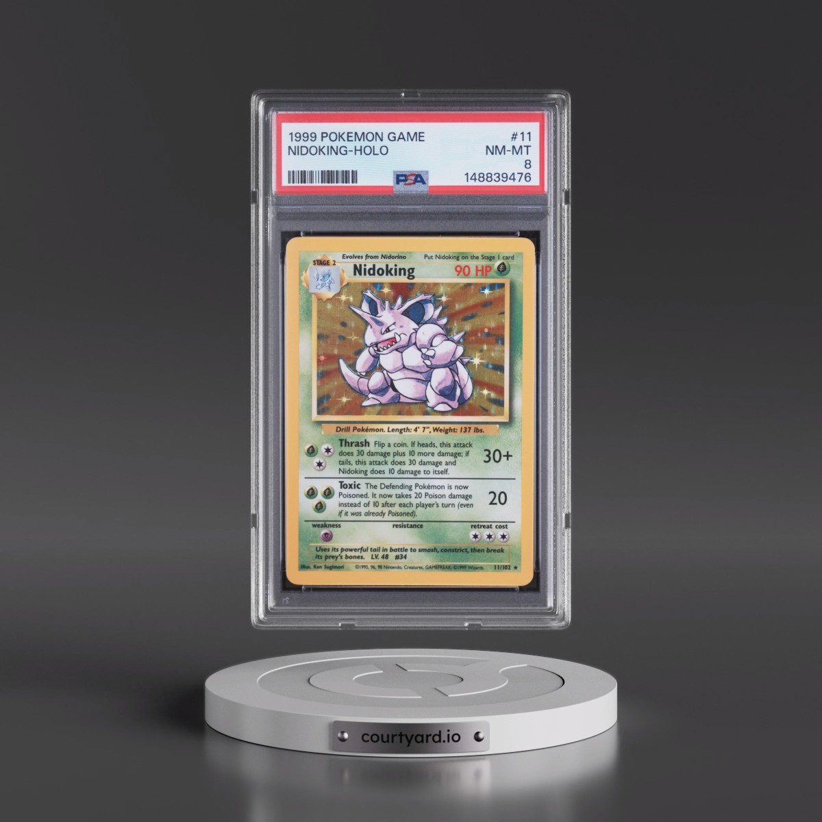 1999 Pokémon Game #11 Nidoking - Holo (PSA 8 NM-MT)