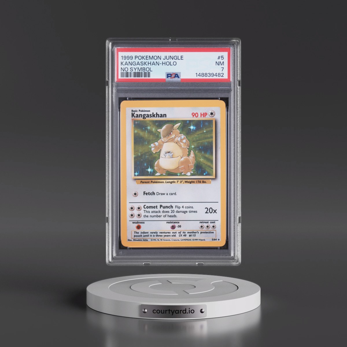 1999 Pokémon Jungle #5 Kangaskhan - Holo No Symbol (PSA 7 NM)