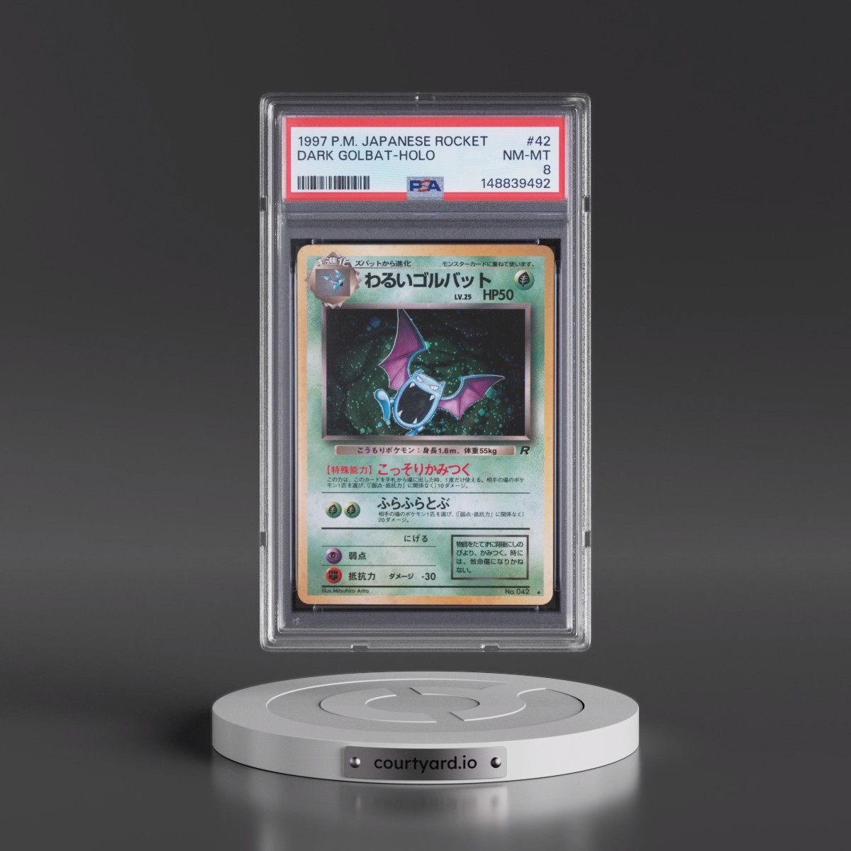 1997 Pokémon Rocket #42 Dark Golbat - Holo (PSA 8 NM-MT)