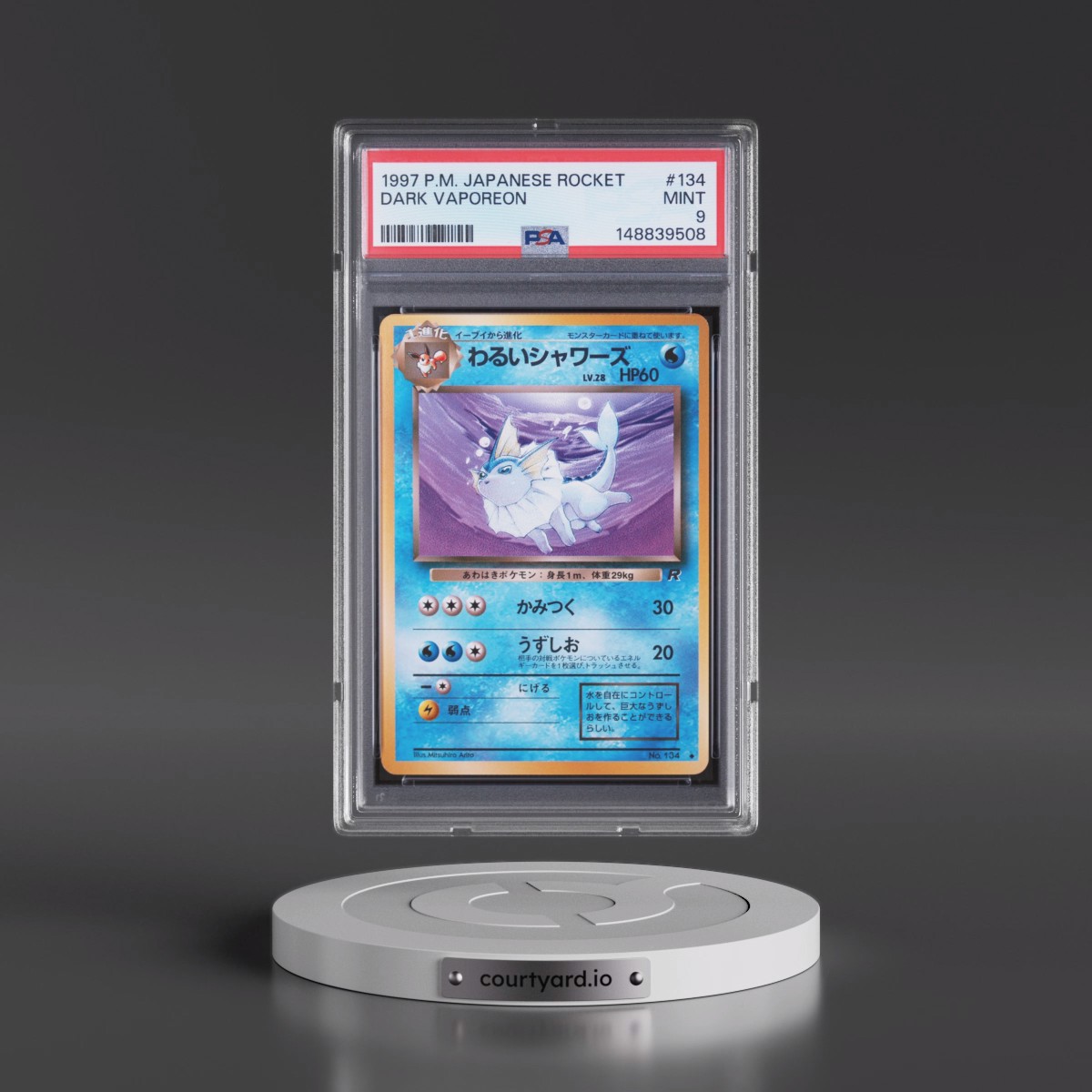 1997 Pokémon Rocket #134 Dark Vaporeon (PSA 9 MINT)