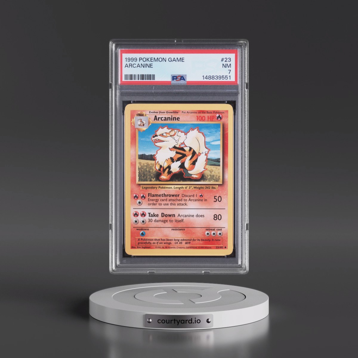 1999 Pokémon Game #23 Arcanine (PSA 7 NM)