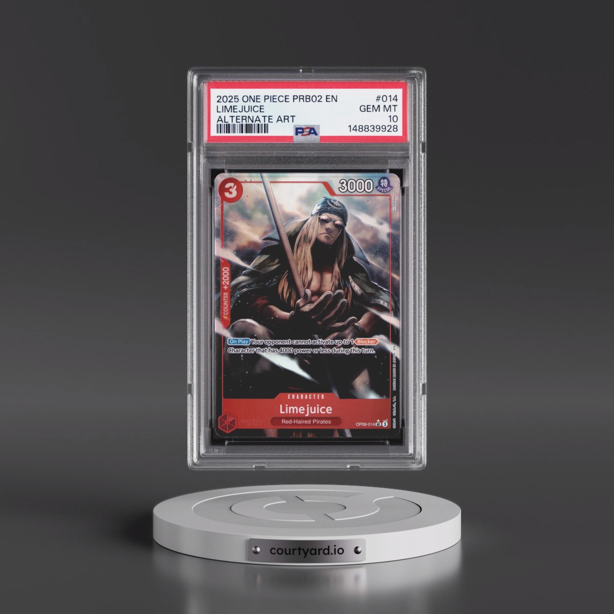2025 One Piece PRB02-Premium Booster -One Piece Card the Best- Vol.2 #014 Limejuice - Alternate Art (PSA 10 GEM MINT)